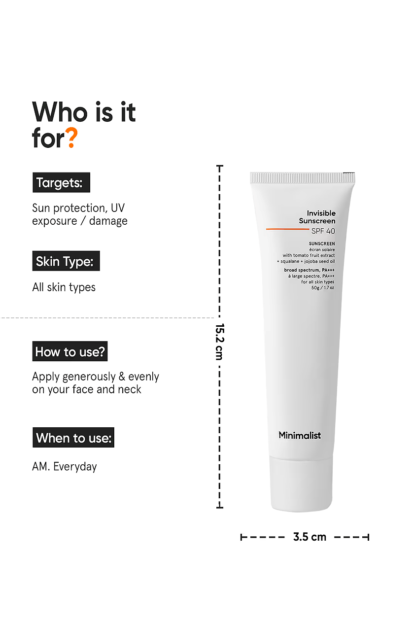 MINIMALIST - INVISIBLE SUNSCREEN SPF 40 - SUNSCREEN