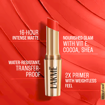 Lakme - 9 To 5 Powerplay Priming Matte - Lipstick - MR1
