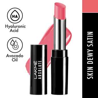 Lakme Absolute Skin Dew Satin Lipstick - 201 Pink Party
