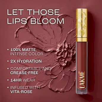 Lakme Rouge Bloom Matte Lip Liquid - Daring Dahlia 201