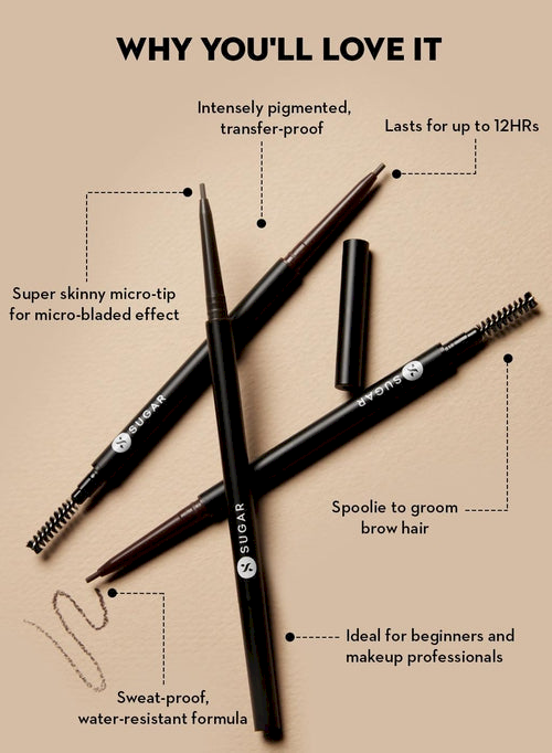 SUGAR Arch Arrival Micro Brow Pencil - 02 Taupe Tom