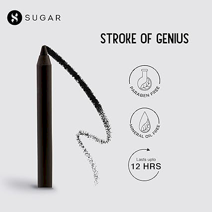 SUGAR Stroke Of Genius Heavy Duty Kohl With Free Sharpener - 01 Back To Black