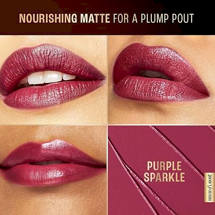 LAKME - ULTIMATE GLAM SATIN MATTE Lipstick - Purple Sparkle (Matte)