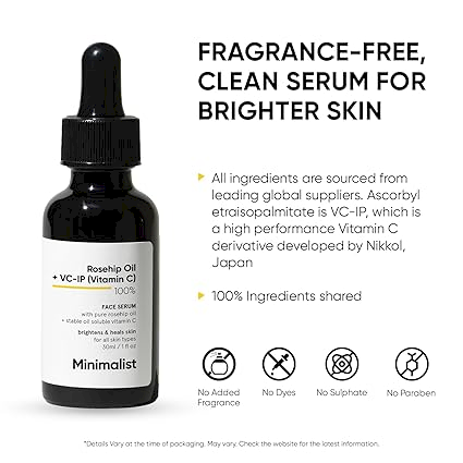 Minimalist - Rosehip oil + VC-IP (Vitamin C) 100% - Face Serum
