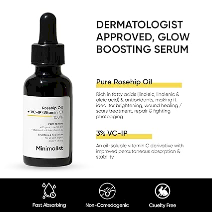 Minimalist - Rosehip oil + VC-IP (Vitamin C) 100% - Face Serum