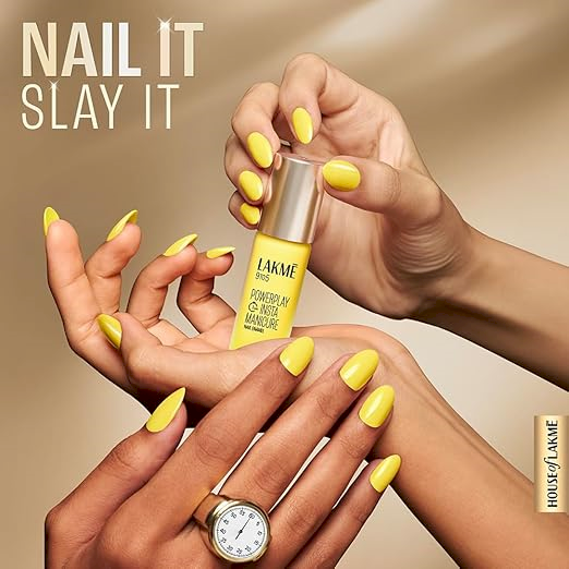 Lakme 9to5 Powerplay Insta-Manicure Nail Enamel - Lemon Burst