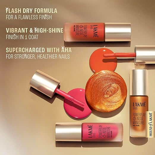 Lakme 9to5 Powerplay Insta-Manicure Nail Enamel - Lemon Burst