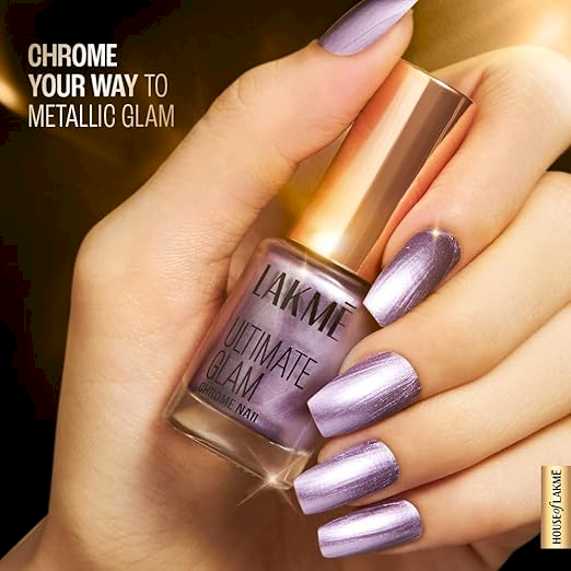 Lakme Ultimate Glam Chrome Nail Paint - CH2 Magenta