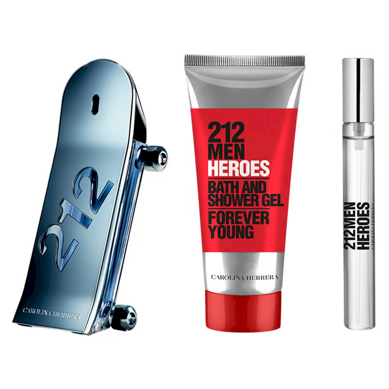 CAROLINA HERRERA - 212 Heroes - 90ml Eau de Toilette 100ml Shower Gel and 10ml Megaspritzer