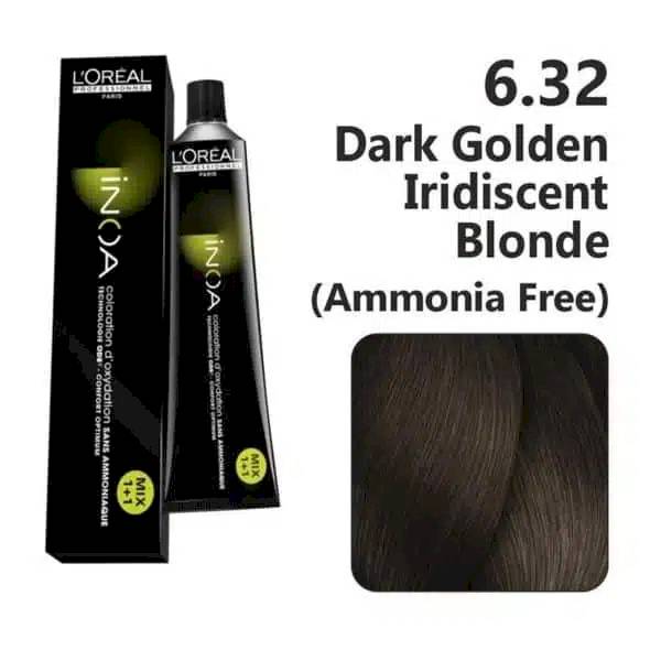 L'OREAL PROFESSIONEL PARIS - INOA - 6.32 - DARK GOLDEN IRIDISCENT BLONDE - PERMANENT COLOR