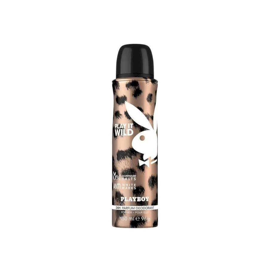 PLAY BOY - PLAY IT WILD - ANTI WHITE MARKS - 24H PARFUM DEODRANT - FOR HER - POUR ELLE