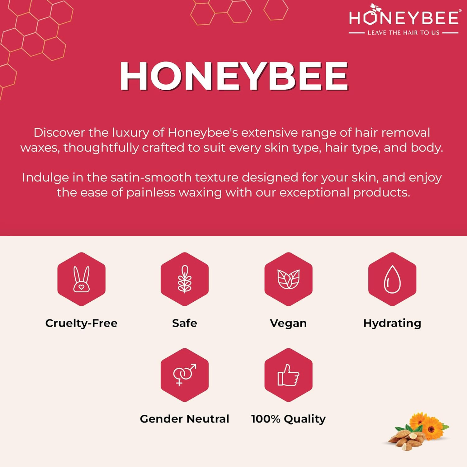 HONEYBEE - STRIPLESS - WAX IN A PAN - FOR FACE & SENSITIVE AREAS - EASY - TO - USE