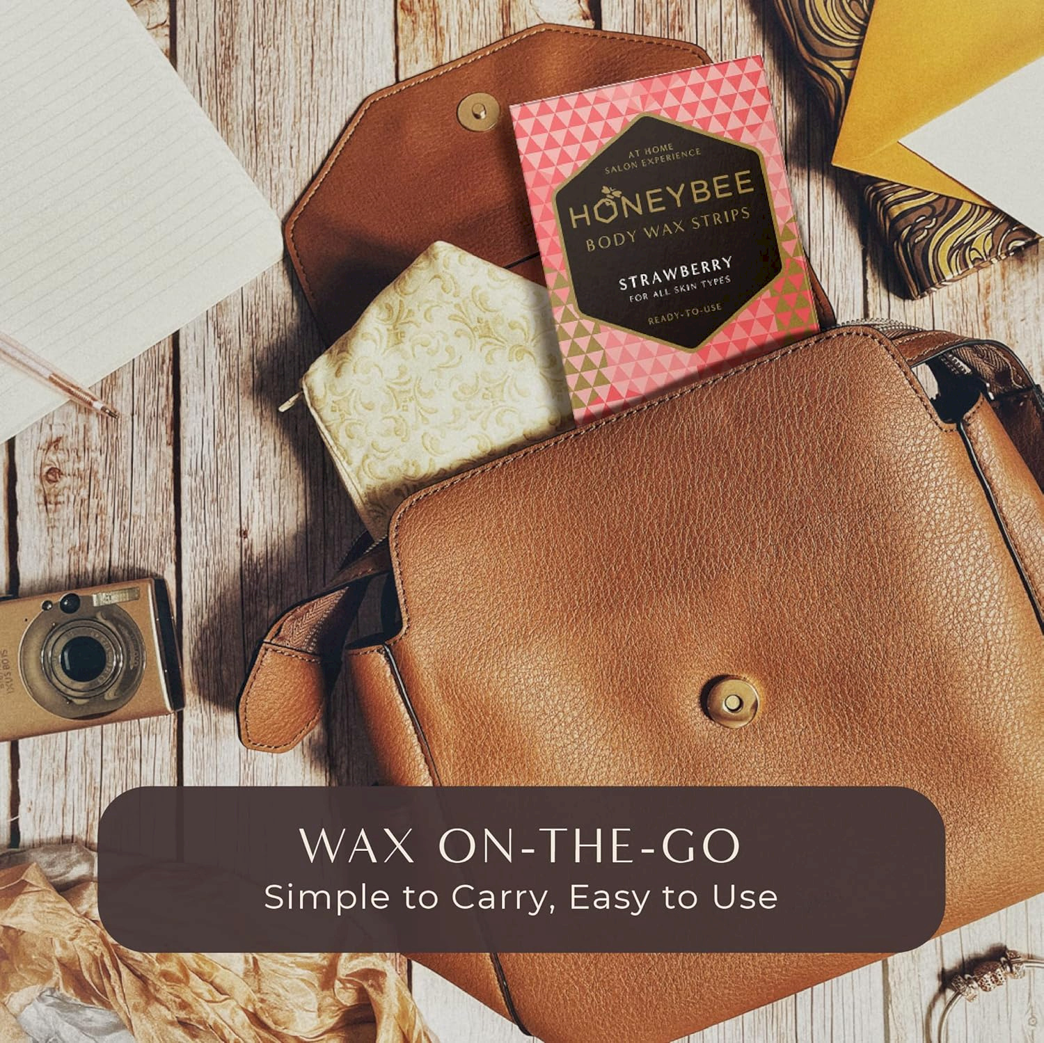 HONEYBEE - WAX STRIP - BODY - STRAWBERRY - READY TO USE