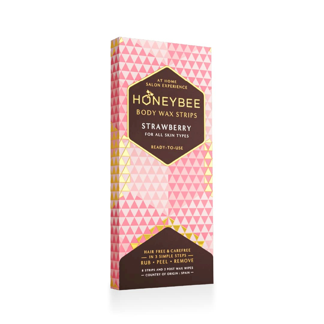 HONEYBEE - WAX STRIP - BODY - STRAWBERRY - READY TO USE