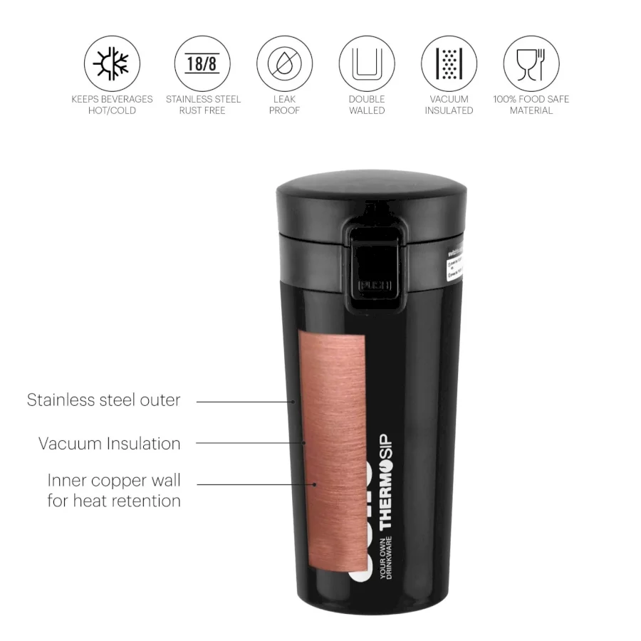 CELLO - MONTY300 - STAINLESS STEEL TRAVEL MUG