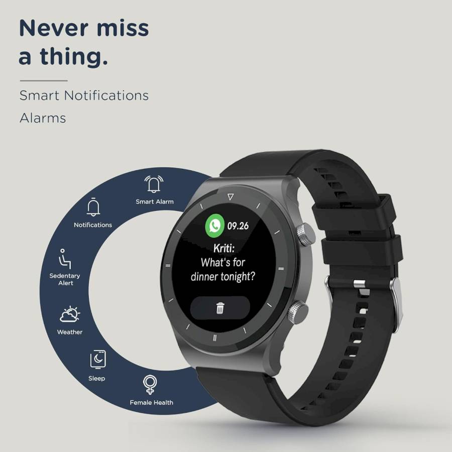 PEBBLE - REVO SMART WATCH - BLACK