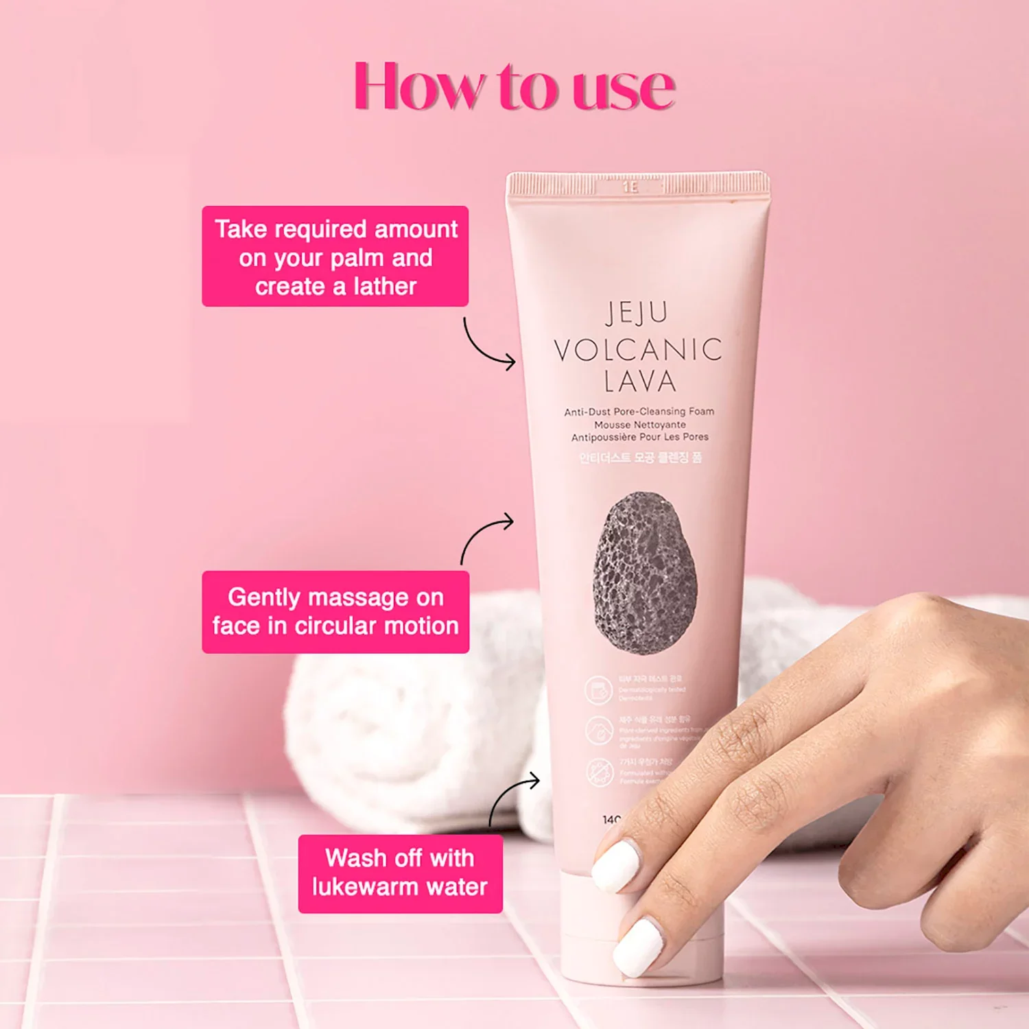 THE FACE SHOP - Jeju Volcanic Lava - Cleansing Foam