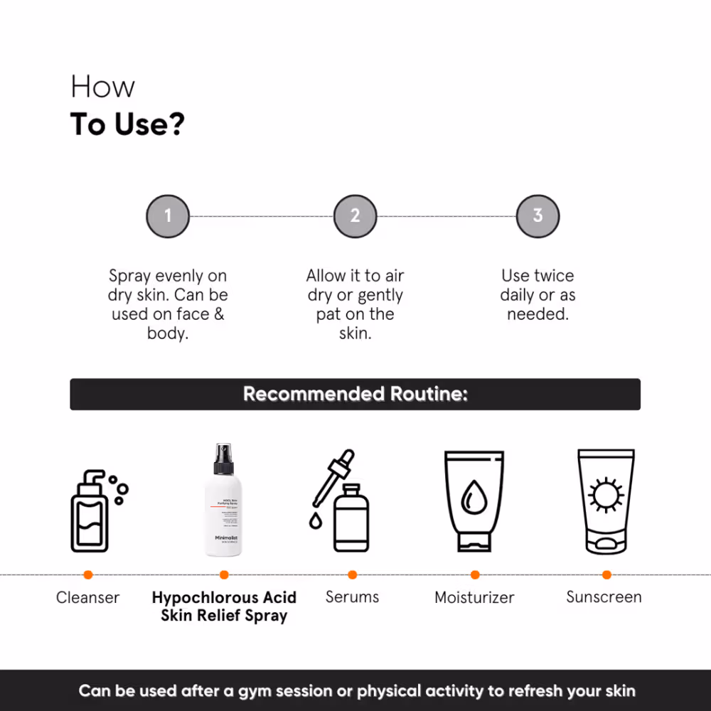MNIMALIST - HOCL SKIN - PURIFYING SPRAY - 150 PPM - FACE & BODY SPRAY