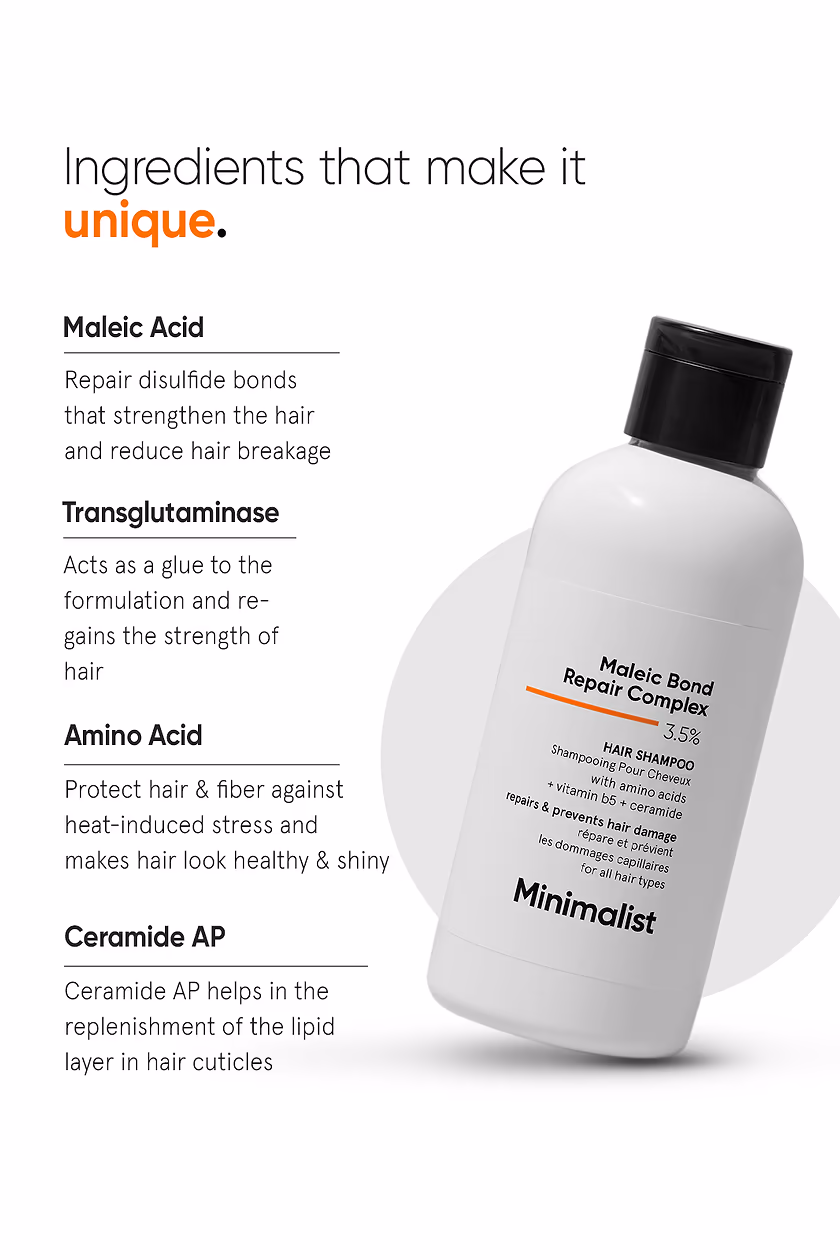 MINIMALIST - MALEIC BOND REPAIR COMPLEX 3.5% - HAIR SHAMPOO
