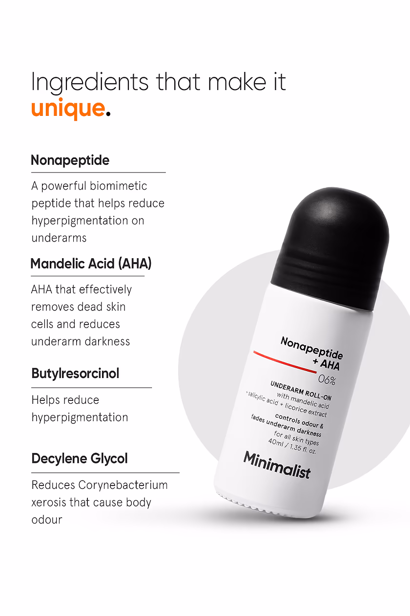 MINIMALIST - NONAPEPTIDE + AHA 06% - UNDERARM ROLL ON