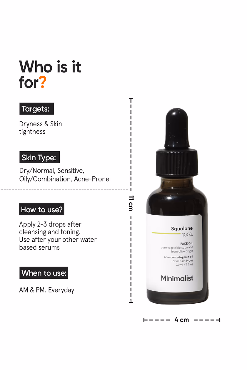 MINIMALIST - SQUALANE 100% - FACE OIL