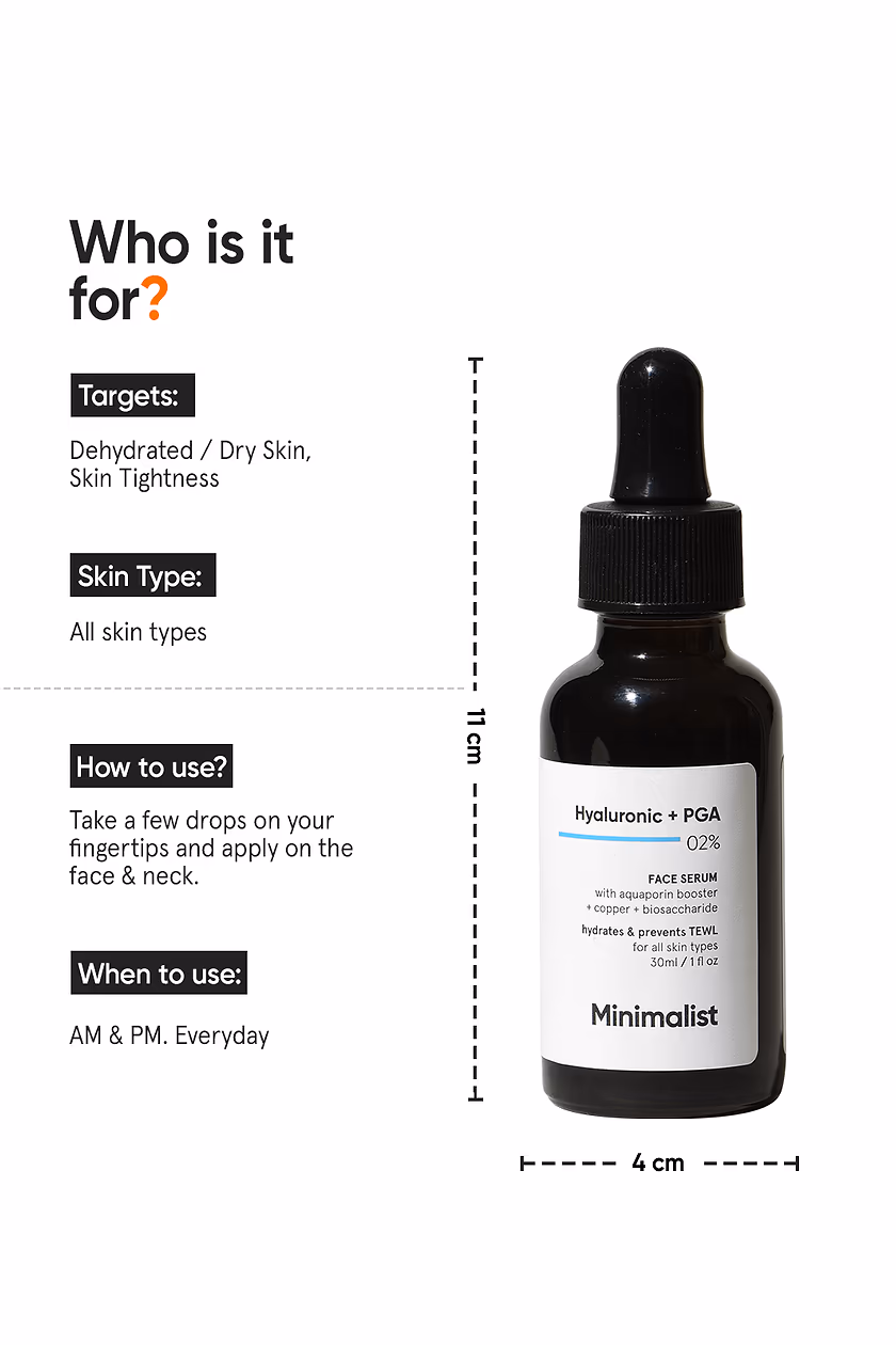 MINIMALIST - HYALURONIC + PGA 02% - FACE SERUM