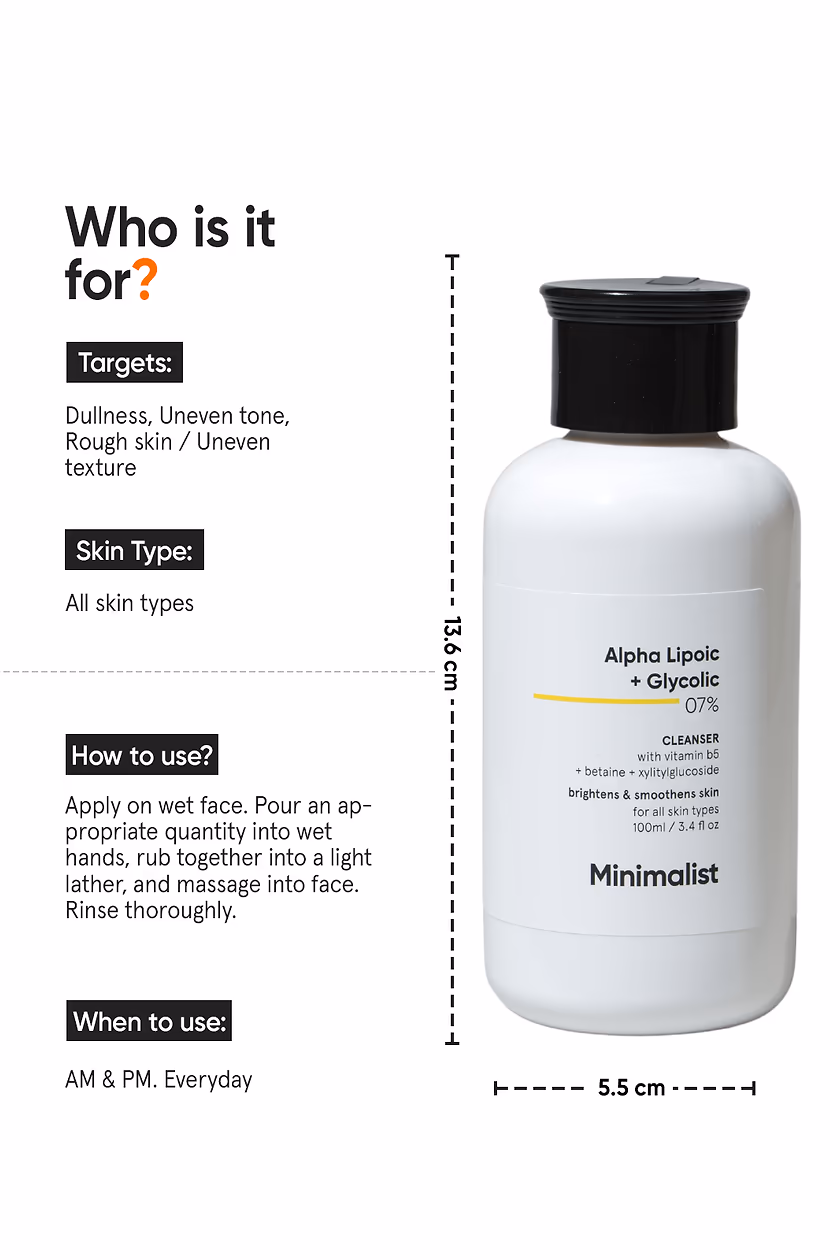 MINIMALIST - ALPHA LIPOIC-GLYCOLIC 07% - FACE CLEANSER