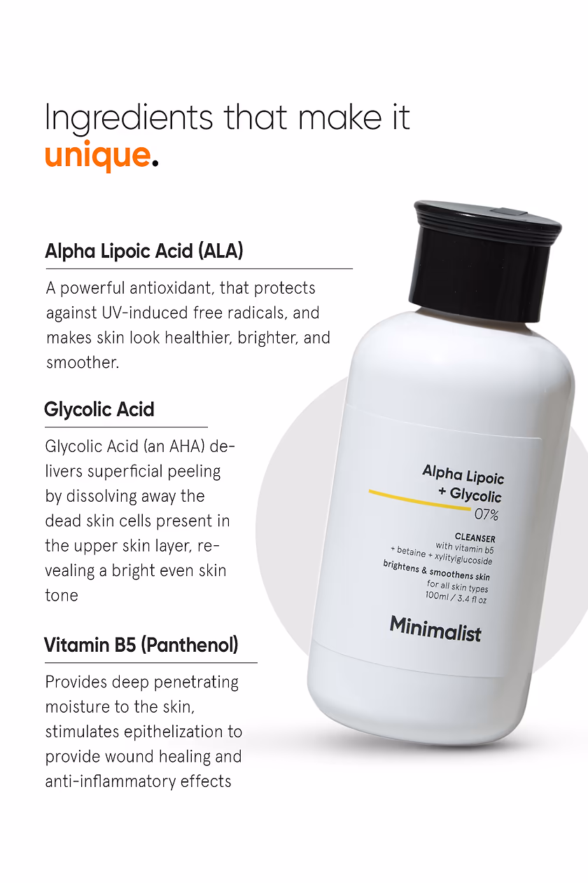MINIMALIST - ALPHA LIPOIC-GLYCOLIC 07% - FACE CLEANSER