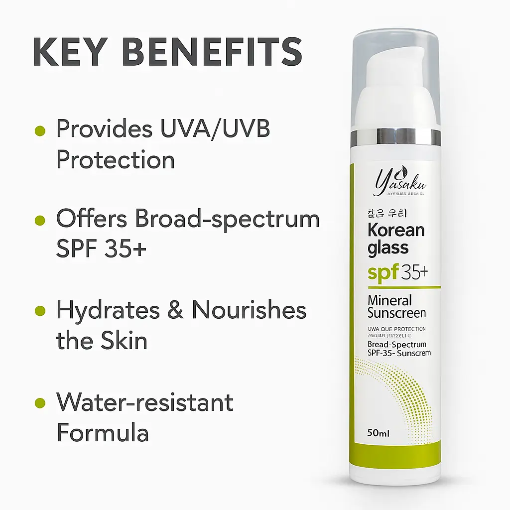 YASAKU - KOREAN GLASS - SPF35+ - MINERAL SUNSCREEN
