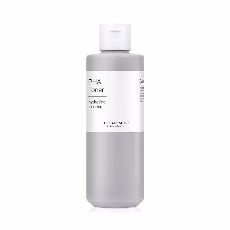 The Face Shop PHA Toner with Hyaluronic Acid – Liquid Exfoliant & Hydrates Skin to Improve Texture