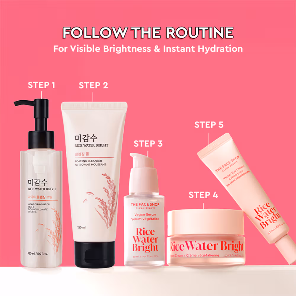 The Face Shop - Rice Water Bright Ultra Light Cleansing Oil - Korean Makeup Remover for heavy makeup