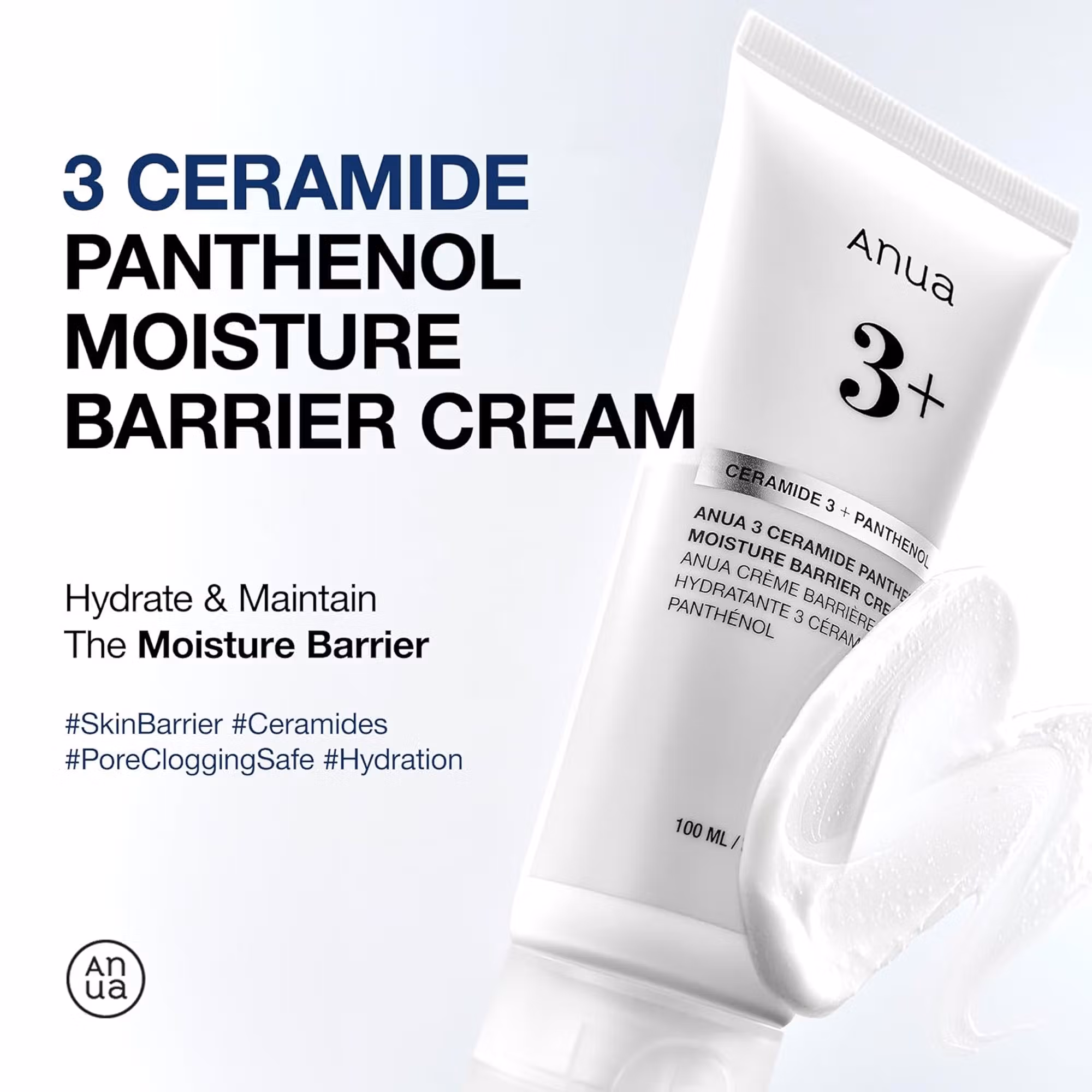 Anua - 3 Ceramide Panthenol Moisture Barrier Cream - with Hyaluronic Acid, Barrier Care & 48H Hydration