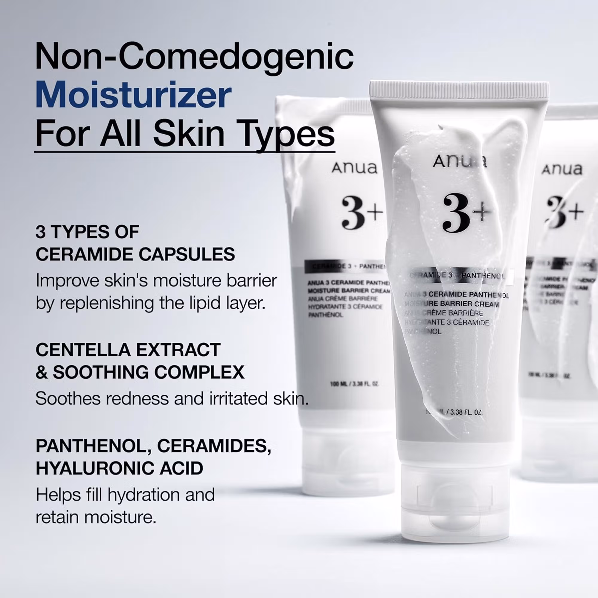 Anua - 3 Ceramide Panthenol Moisture Barrier Cream - with Hyaluronic Acid, Barrier Care & 48H Hydration
