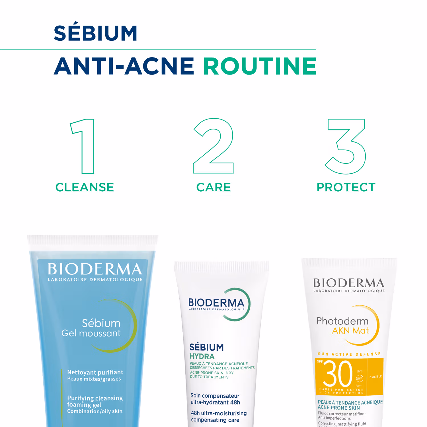 Bioderma - Cleanser - Sebium Gel Moussant - Acne Defence Cleanser For Oily Acne Prone Skin