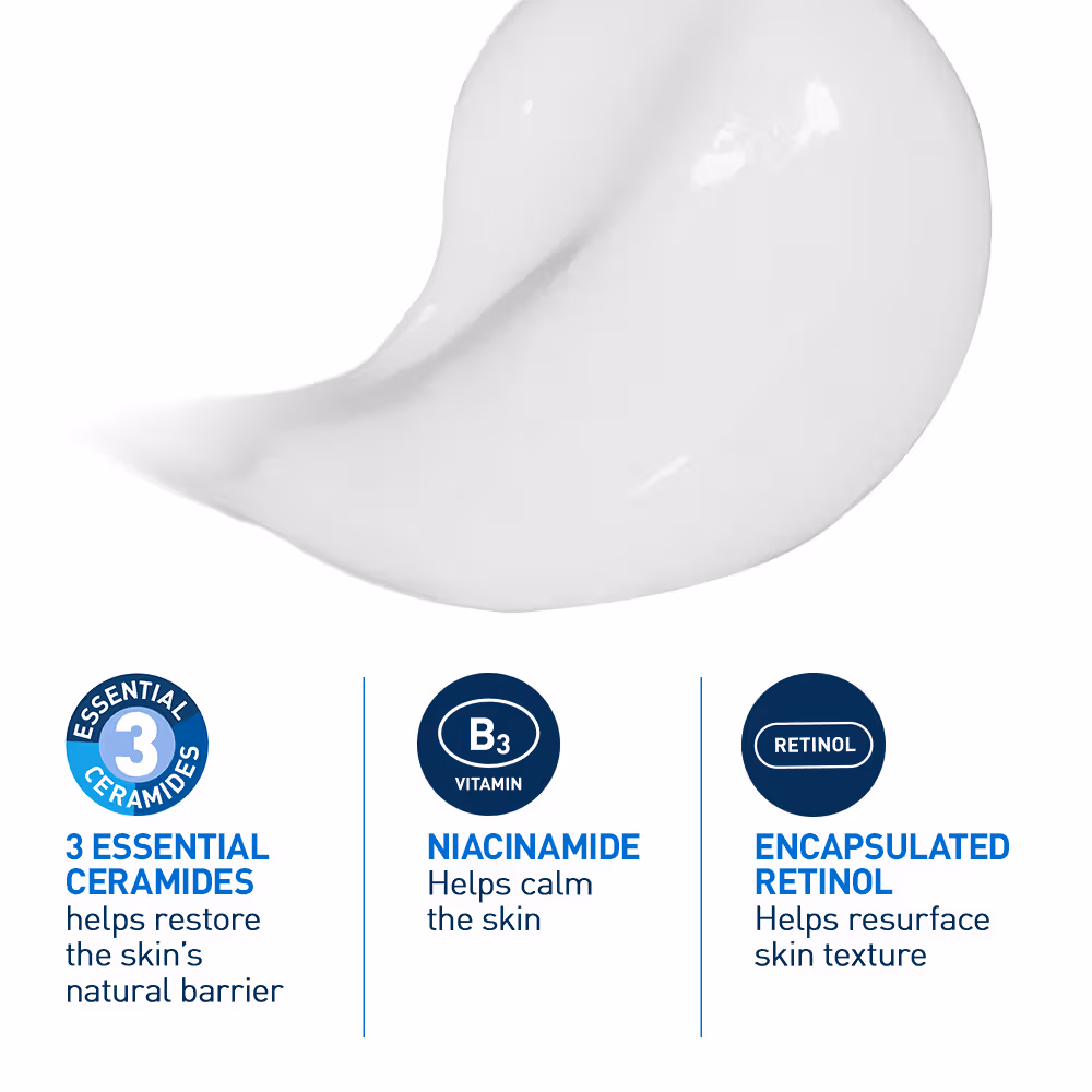 CeraVe - Resurfacing Retinol Serum, - Reduces Acne Marks with Licorice Root Extract & Niacinamide