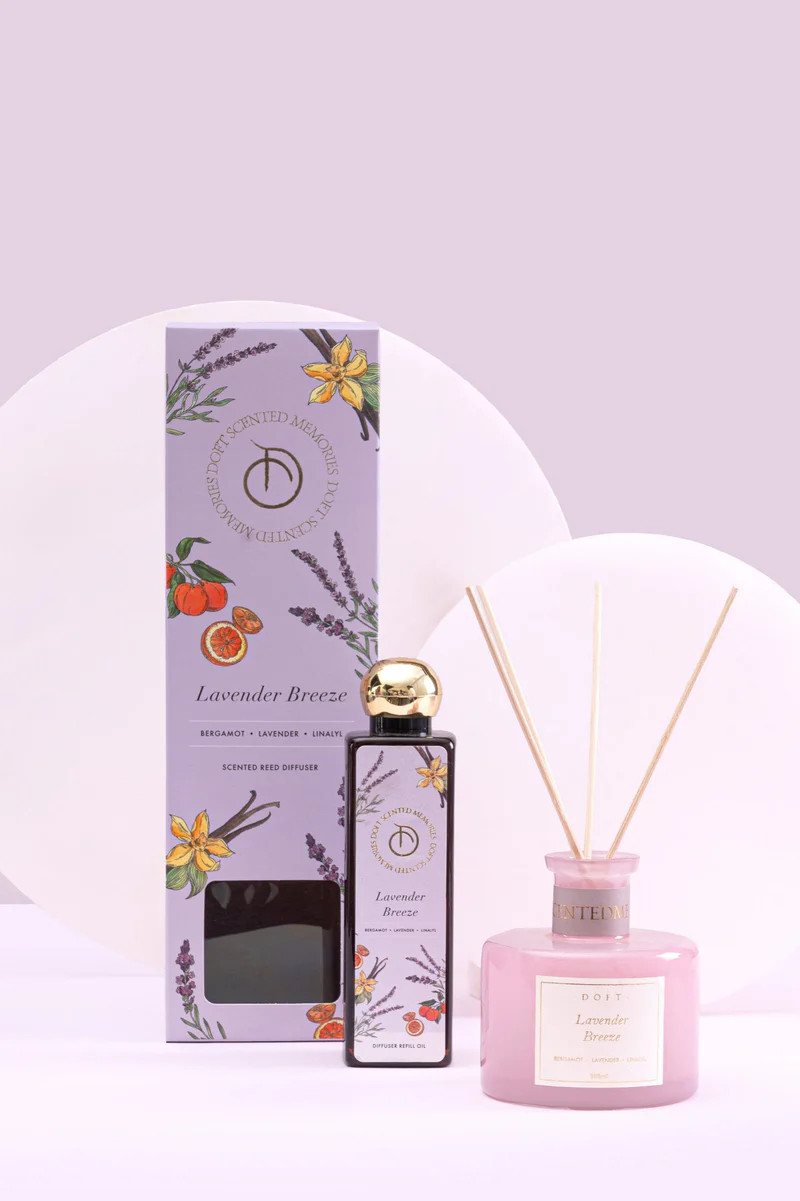 Doft - Lavender Breeze - Scented Reed Diffuser Set