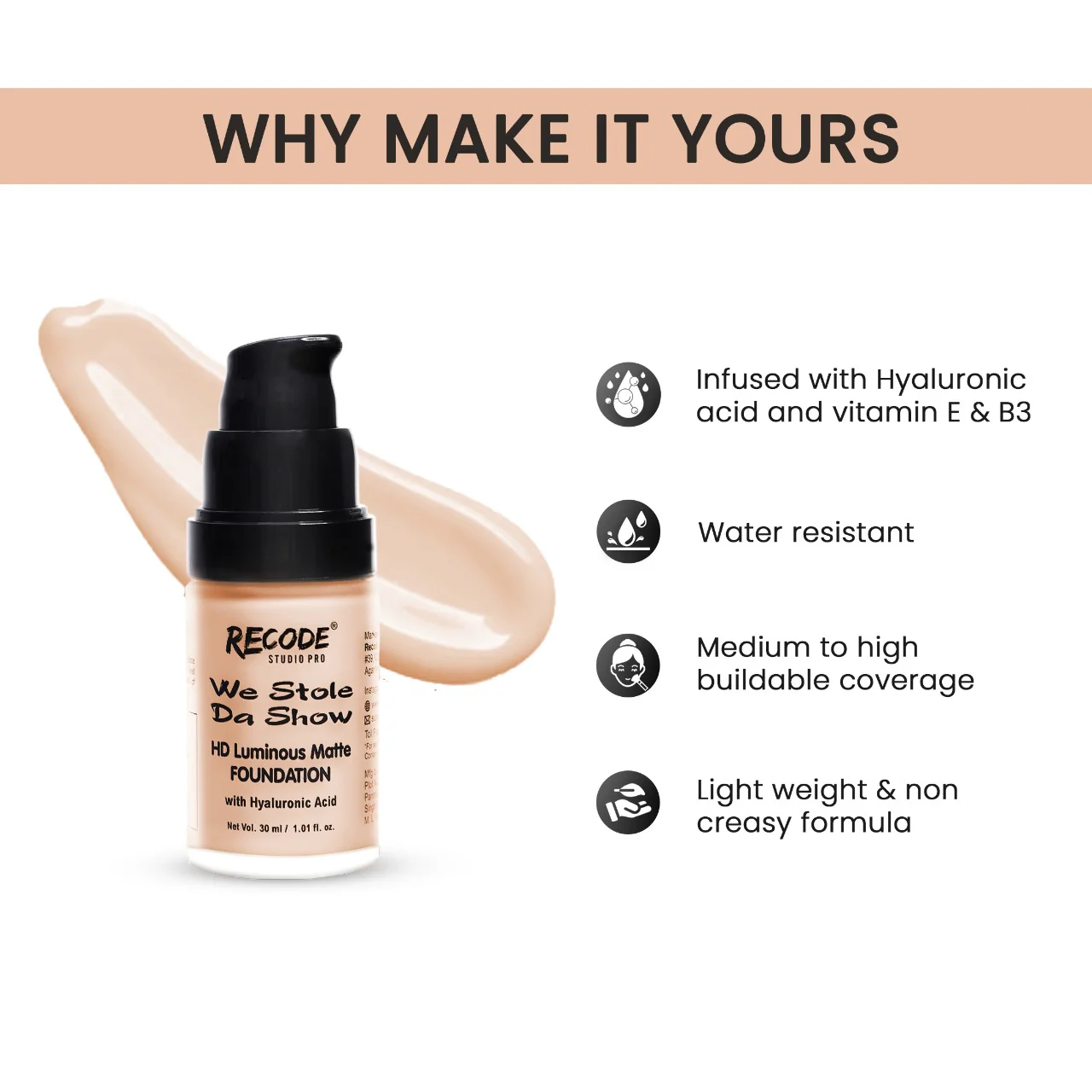 Recode - India - HD Luminous Matte Foundation