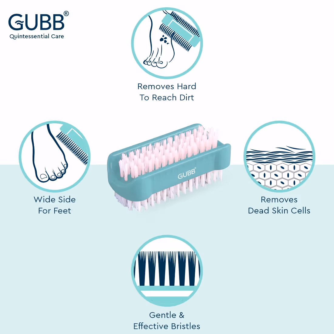 Gubb - Nail Cum Foot Cleaning Brush - 2 In 1