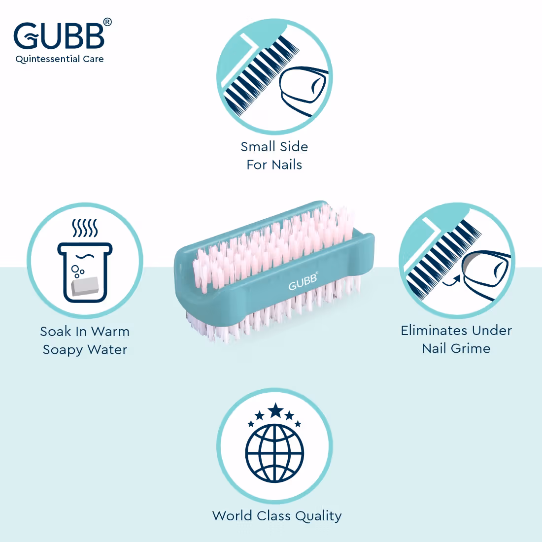 Gubb - Nail Cum Foot Cleaning Brush - 2 In 1