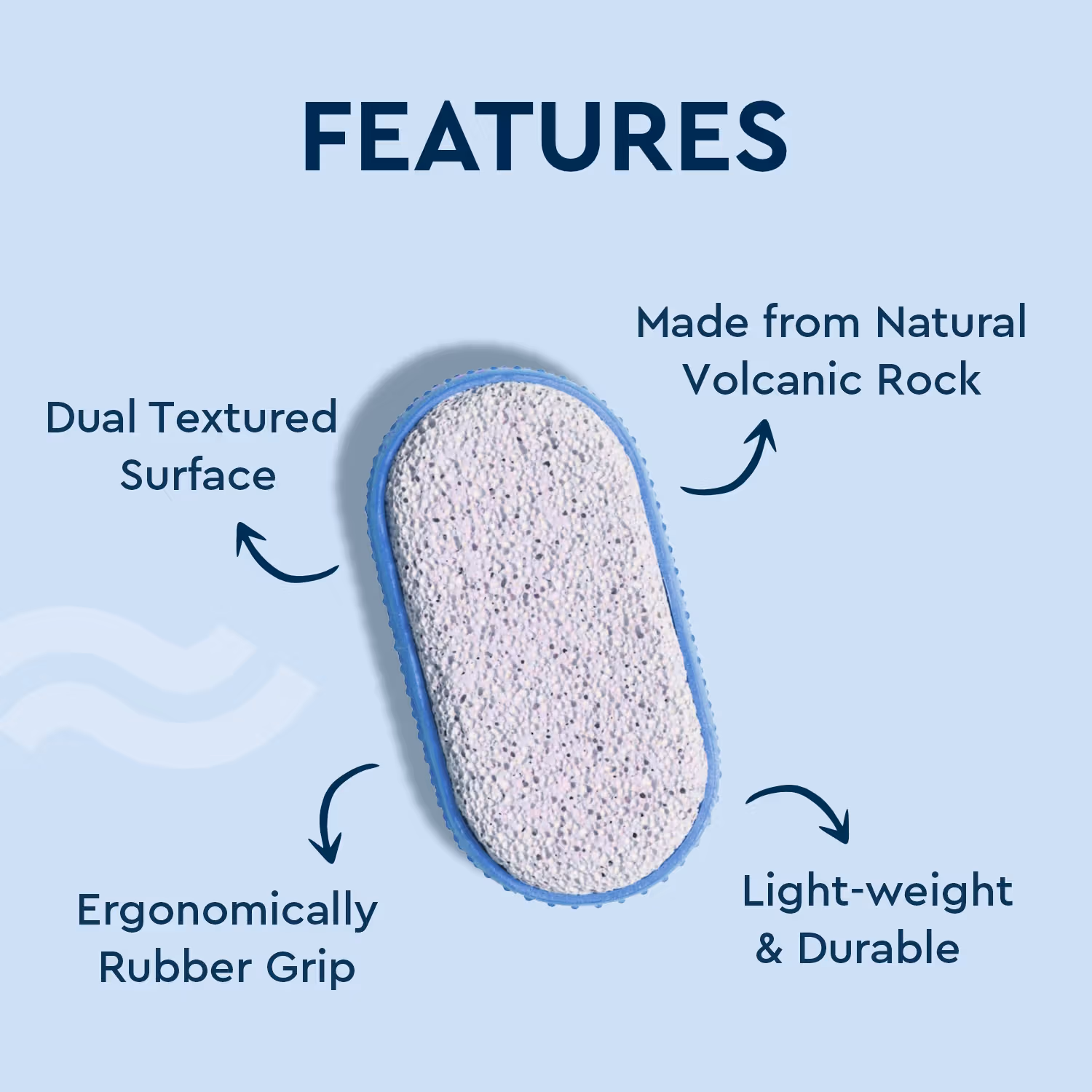 Gubb - Pumice Stone - For Feet Dead Skin Removal, - Pedicure Tool With Rubber Grip