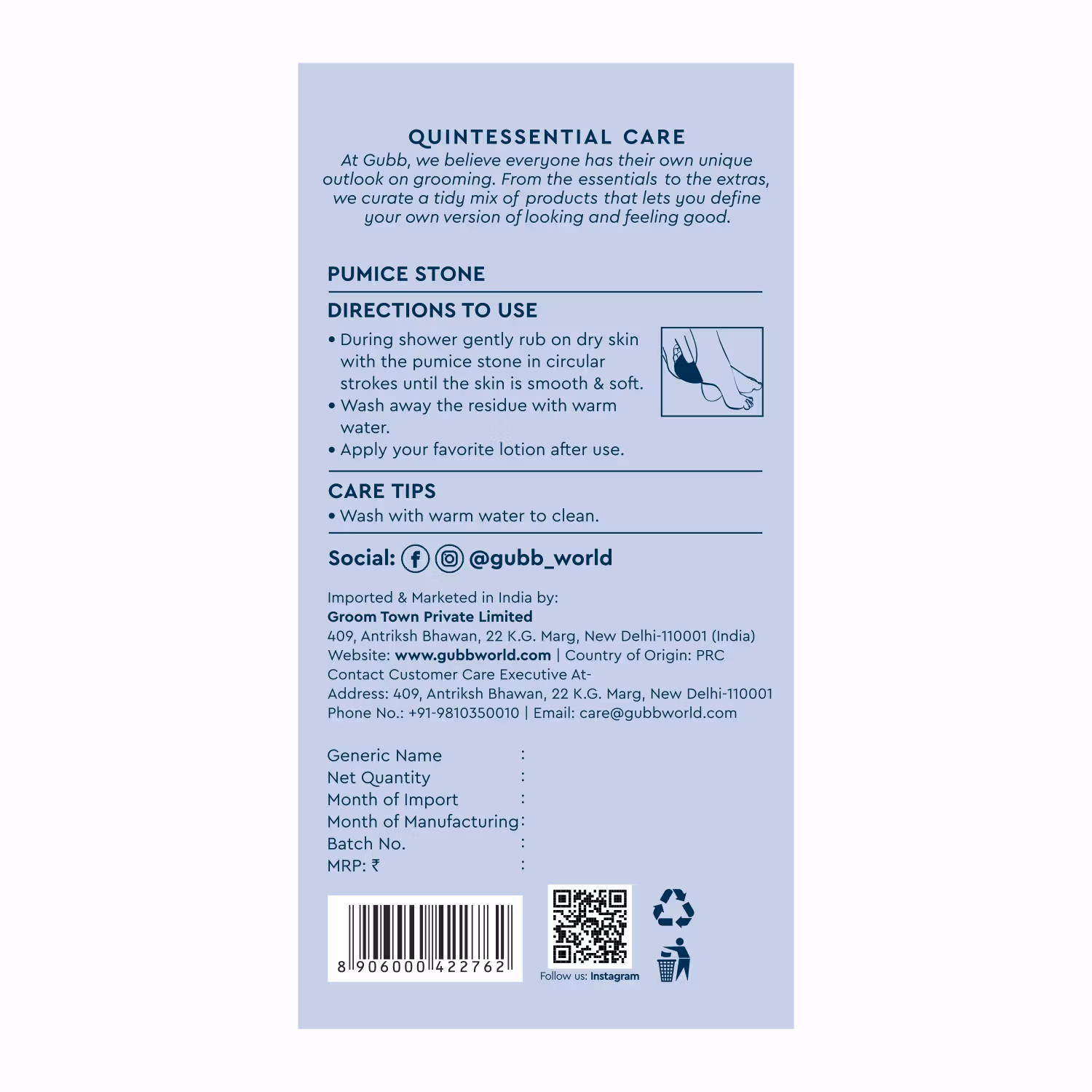 Gubb - Pumice Stone - For Foot Dead Skin Removal