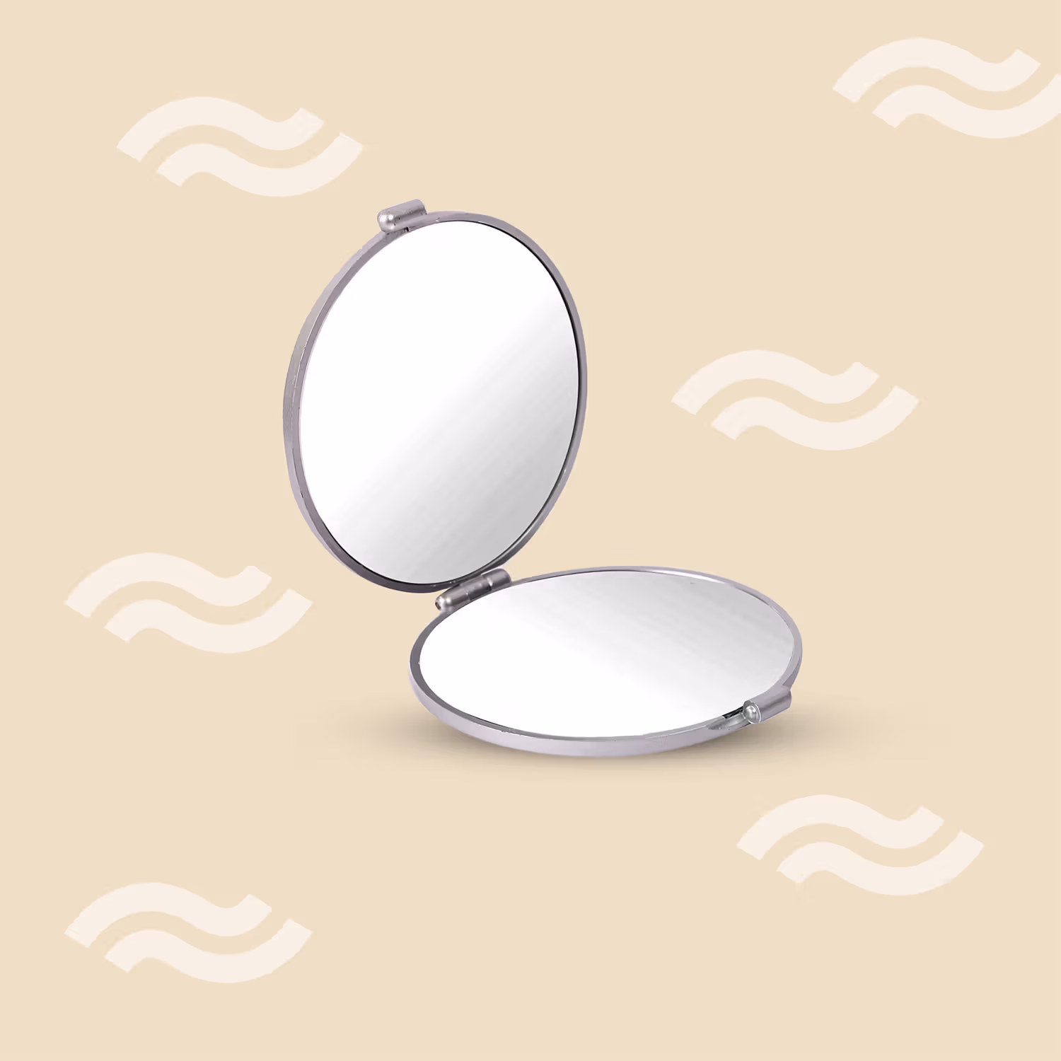 Gubb - Travel Mirror Compact - Cosmetic Bag Mirror - Women Magnifying Mirror for Makeup 5X - Silver