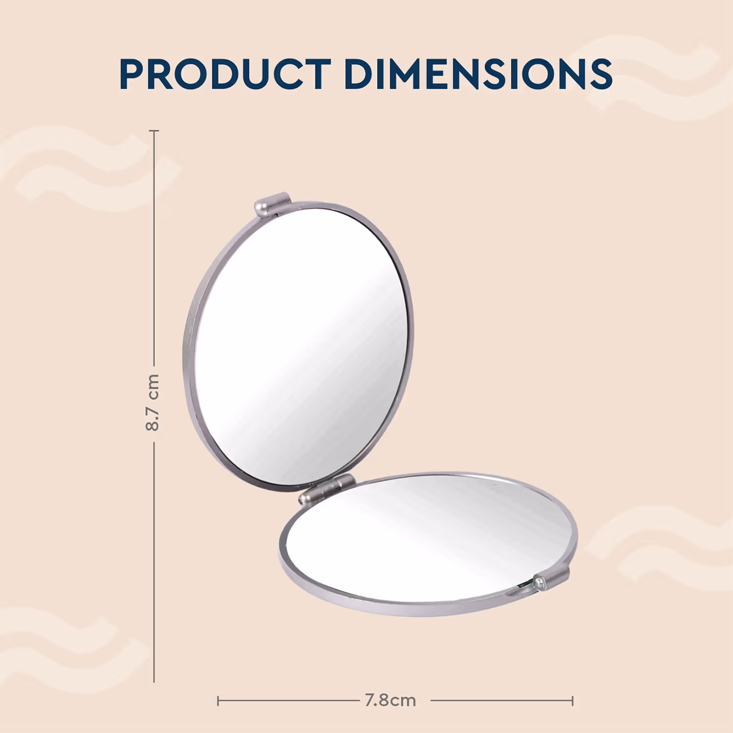 Gubb - Travel Mirror Compact - Cosmetic Bag Mirror - Women Magnifying Mirror for Makeup 5X - Silver