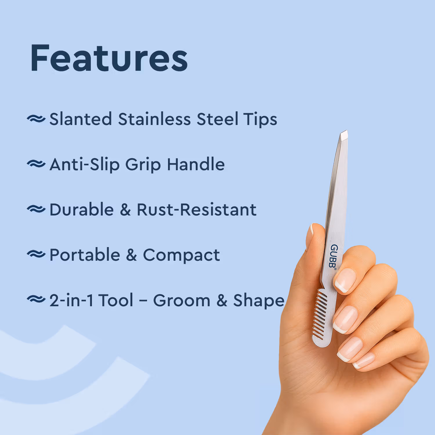 Gubb - Dual Function Tweezer - With Brow Comb