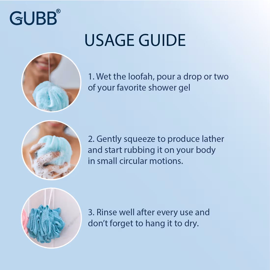 Gubb - Exfoliating Round Bath Loofah - Lilac