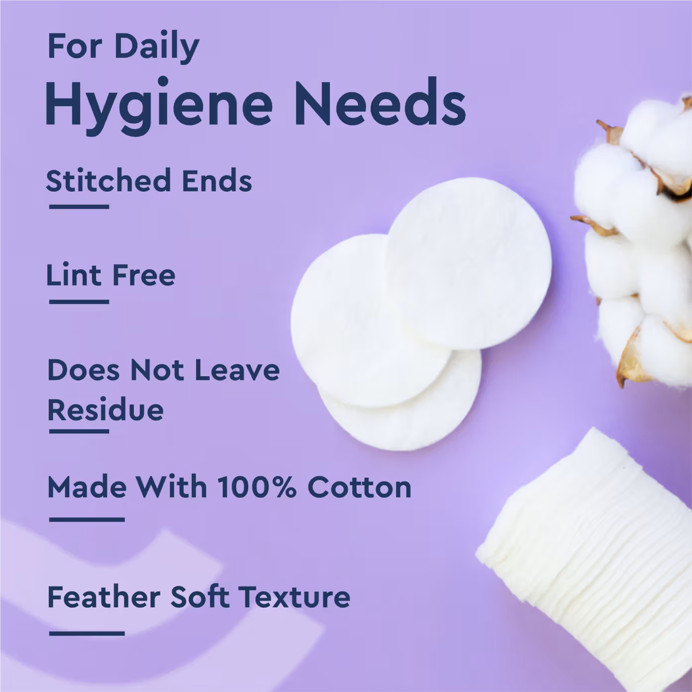 Gubb - Cotton Pads - Hypoallergenic 100% For Face Cleansing, - Makeup Remover Cotton Pads Embossed