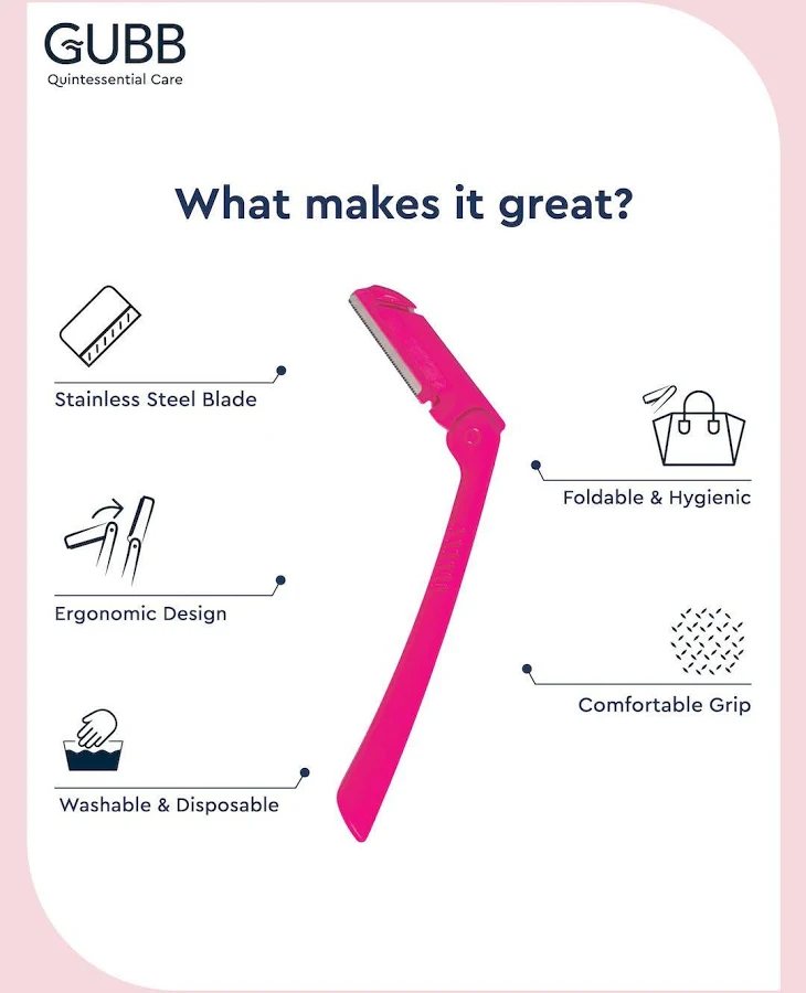 Gubb - Foldable Eyebrow - Facial Hair Remover Razor