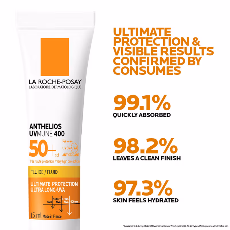 La Roche-Posay - Anthelios UVMUNE400 - Invisible Fluid SPF50+ Ultra-light Sunscreen for Sensitive Skin