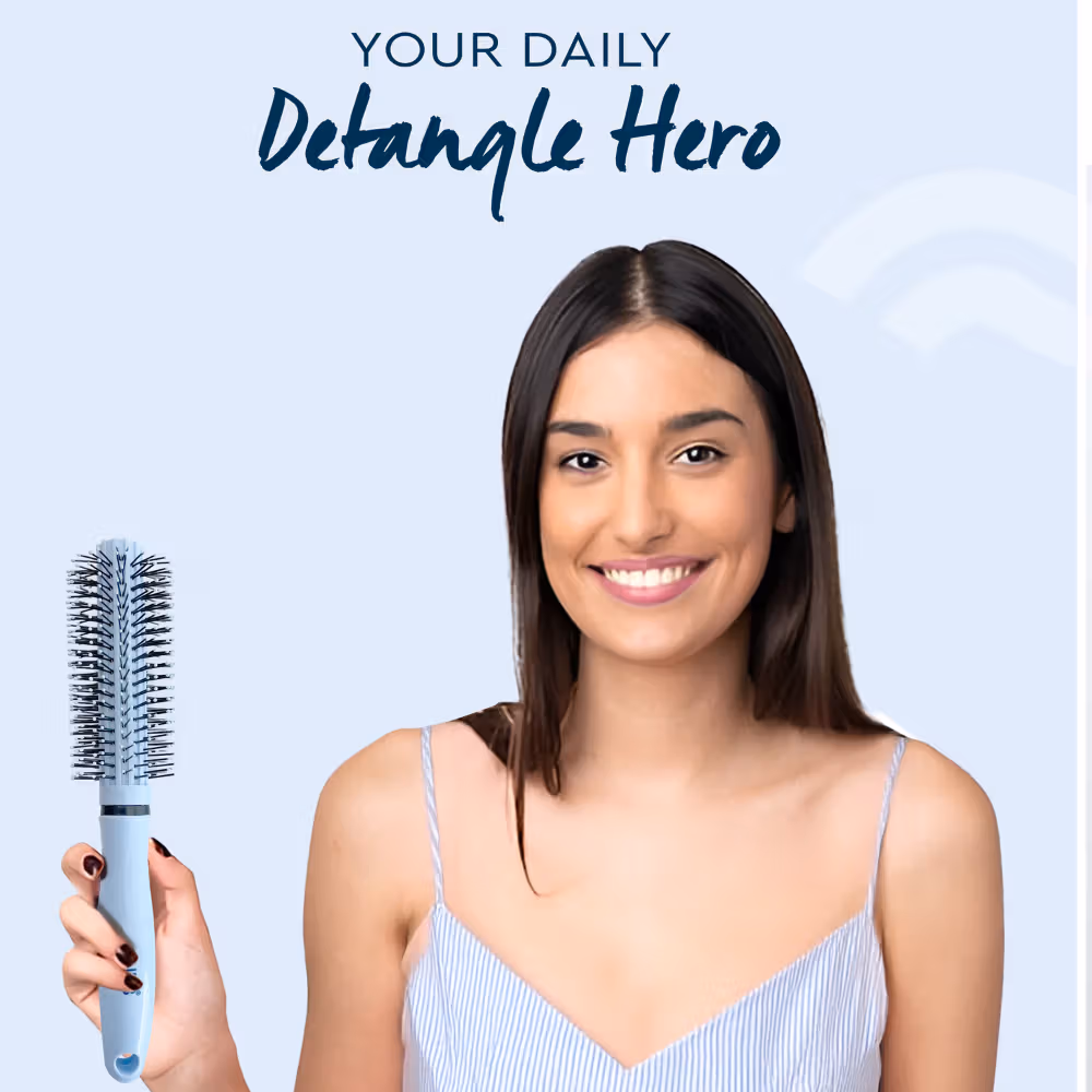 Gubb - Santorini Hues - Grooming Combo - (Round Hair Brush + Hair Comb)