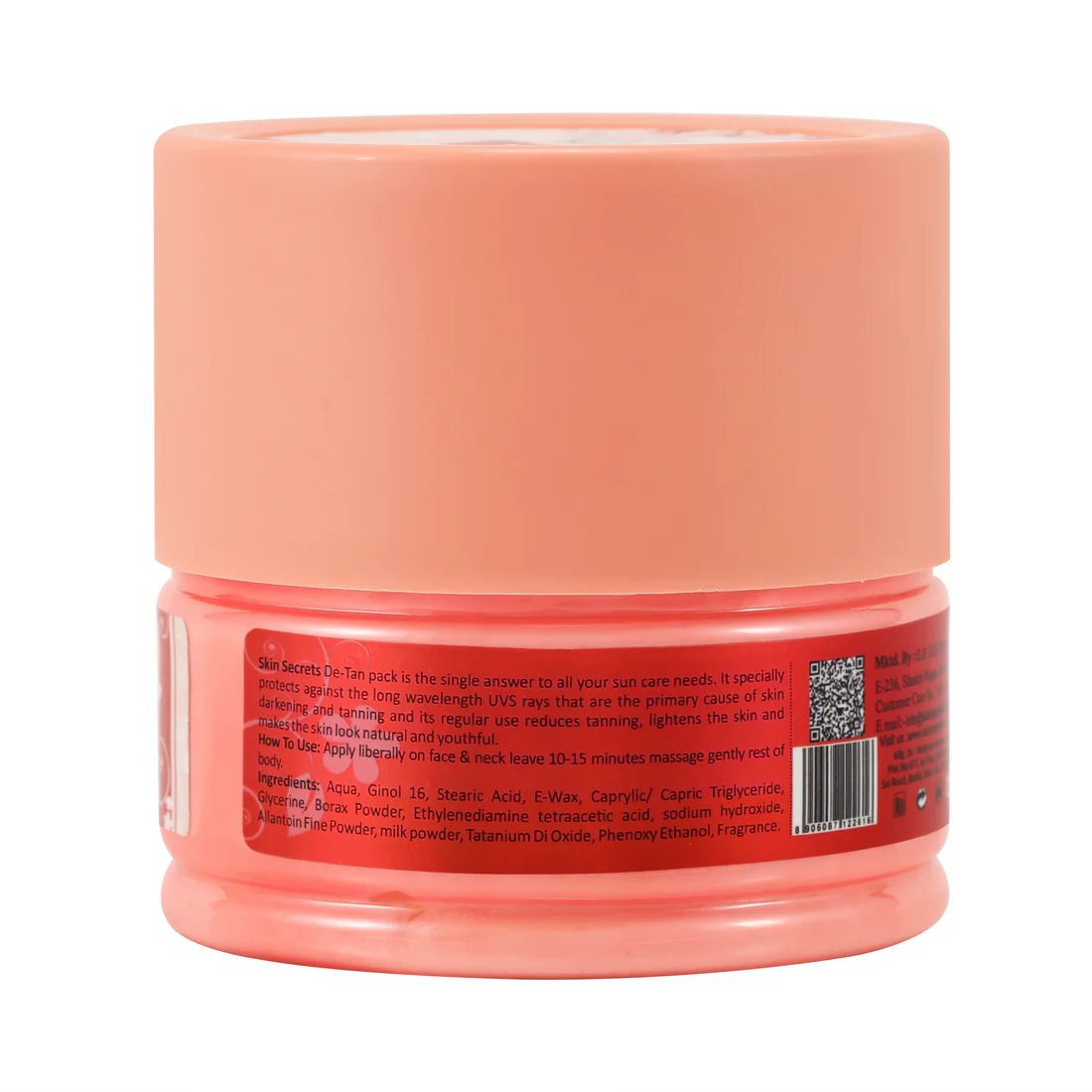 Skin Secrets - De-Tan Pack - with Saffron Extract for Instant Tan Removal